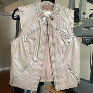 BKE tan lined faux Leather Vest